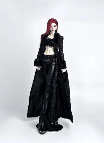 ドール服 ロングコート ブラック  68/70/71cmサイズ用 球体関節人形 BJD