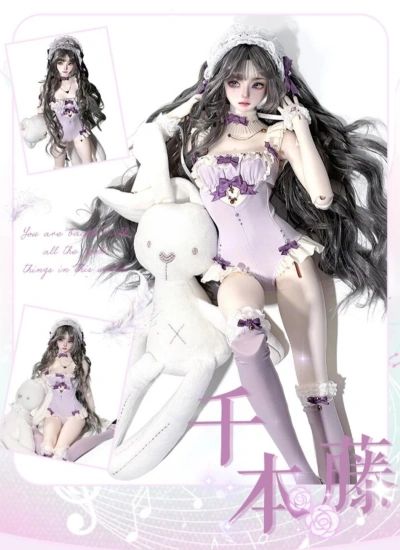 代理購入 期間限定 ドール用服 水着 「千本藤」 lolita風 女の子用 62-68cm通用 球体関節人形用 BJD用【奈里Neli】