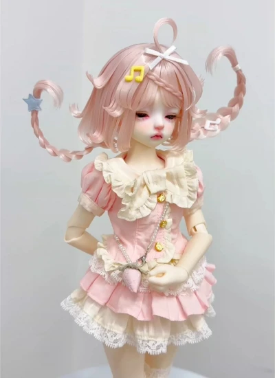 ドール用ウィッグ 084 高温絲  ブラック ピンク グレー ブルー ブラウン パープル ゴールド イエロー ホワイト YOSD/MSD/SDサイズ用 BJD用