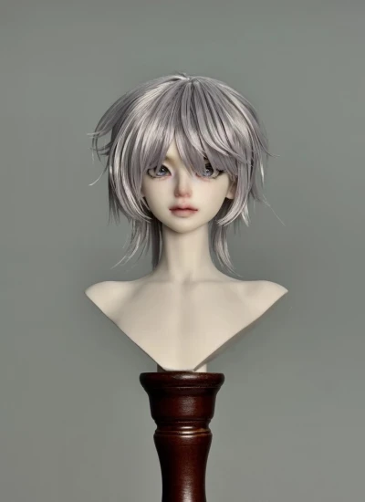 ドール用ウィッグ 林風 高温絲  ブラック グレー MSDサイズ用 BJD用