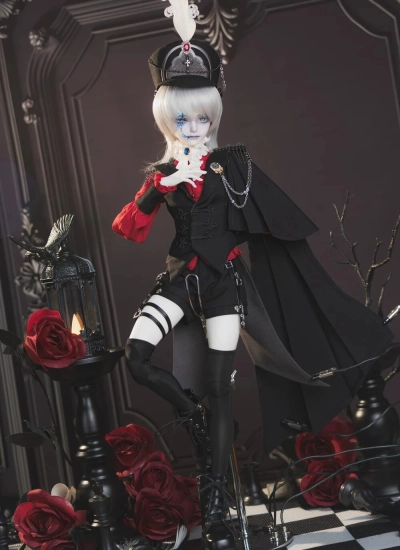 BJDドール用服 【多爾国の赤と黒】 衣装セット 赤*黒 大MSD/マッスルMSDサイズ人形用