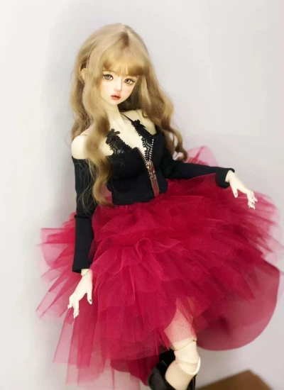 ドール用服 ドレス レッド  MSDサイズ 女の子用 球体関節人形用 BJD用