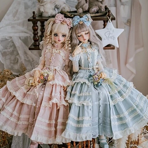 期間限定 ドール用服 ドレスセット『 afternoon tea3.0 』ブルー/ピンク/ベージュ/ブラック SD/SD10/SD13/SD16/SDGRサイズ人形用 球体関節人形 BJDDOLL