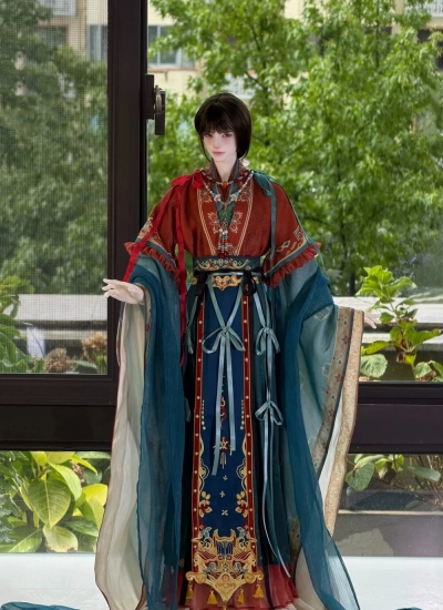 ドール用服 時代服 鬼神渡 MSD/大MSDサイズ レッド*ブルー 球体関節人形用 BJD用 【万物和鳴】