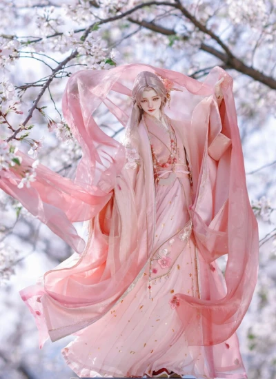 ドール用服 時代服 セット ピンク 大MSD/マッスルMSD/70/73/75/77サイズ 男の子用 球体関節人形用 BJD用 【月露栀音】