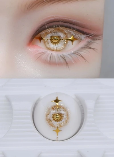 ドール用アイ 石膏アイ ゴールド 12mm/14mm/16mmサイズ BJD/MJD用【星砕06】