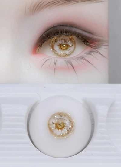 ドール用アイ 石膏アイ ゴールド 12mm/14mm/16mmサイズ BJD/MJD用【星砕19】