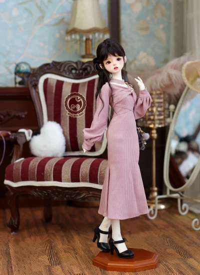 ドール用服 ワンピース ピンク MDD/SDM/大MSD/普MSDサイズ用 女の子用 球体関節人形用 BJD用