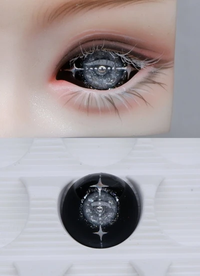 ドール用アイ 石膏アイ ブラック*グレー 12mm/14mm/16mmサイズ BJD/MJD用【星砕10】