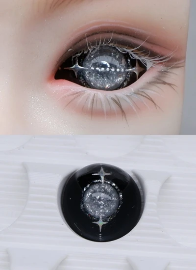 ドール用アイ 石膏アイ ブラック*グレー 12mm/14mm/16mmサイズ BJD/MJD用【星砕11】