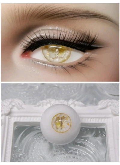 ドール用アイ 石膏アイ 獣瞳 ゴールド 12mm/14mm/16mmサイズ  BJD/MJD用【Eシリーズ　E01】