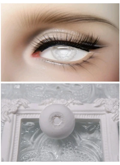 ドール用アイ 石膏アイ 獣瞳 ホワイト 12mm/14mm/16mmサイズ BJD/MJD用【Eシリーズ E10】