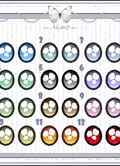 ドール用アイ マンガアイ 水転写デカールアイ『257号』mdd/bjd/ob 二次元 10mm/12mm/14mm/16mm/18mm/20mm BJD/MJD用