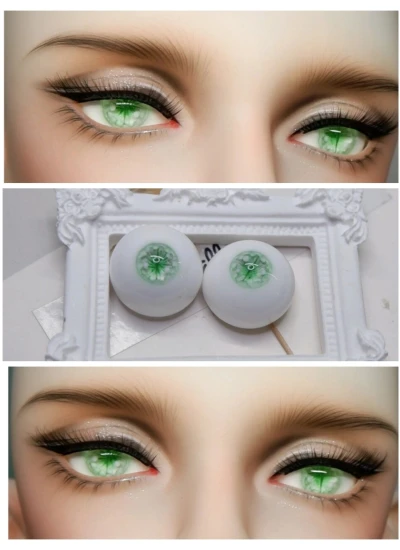 ドール用アイ 石膏アイ 獣瞳  グリーン 14mm/16mm/18mmサイズ  BJD/MJD用【Aシリーズ A17】