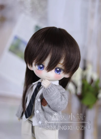ドール用ウィッグ ウルフカット  ピンク オレンジ  グレー ブラック ホワイト ワインレッド ブラウン シルバー YOSD/MSD/小顔SD/SDサイズ 男の子用 球体関節人形用