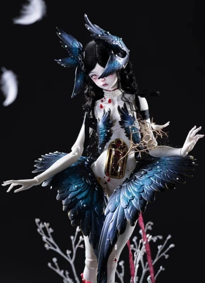 【数量＆期間限定】翼版ドールフルセットB【ブラック×ブルー】 タロットシリーズ 世界（The World） 1/4サイズ 女の子  球体関節人形 BJD
