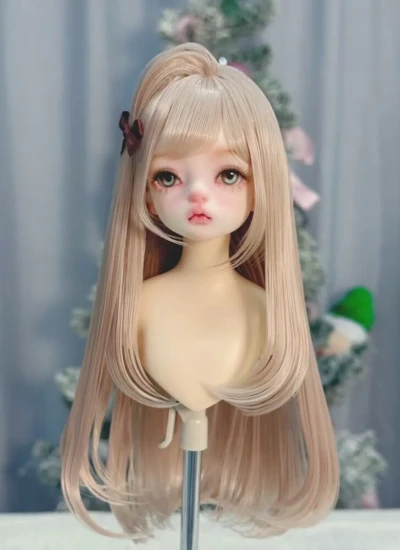 ドール用ウィッグ  048 知夏 高温絲  ブラック ピンク グレー ブルー ブラウン パープル ゴールド イエロー ホワイト YOSD/MSD/SDサイズ用 BJD用