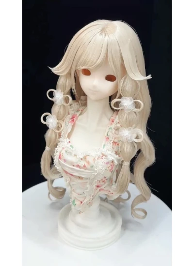 ドール用ウィッグ  088 高温絲  ブラック ピンク グレー ブルー ブラウン パープル ゴールド イエロー ホワイト YOSD/MSD/SDサイズ用 BJD用
