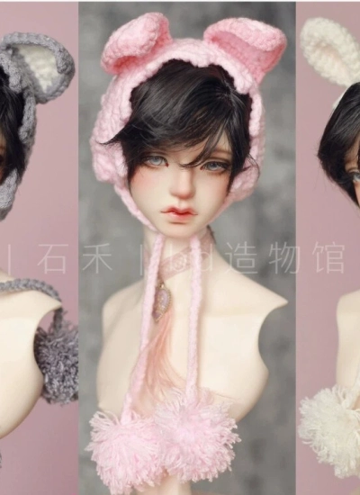 ドール用帽子 ホワイト ピンク グレー YOSD/MSD/SDサイズ用 BJD DOLL