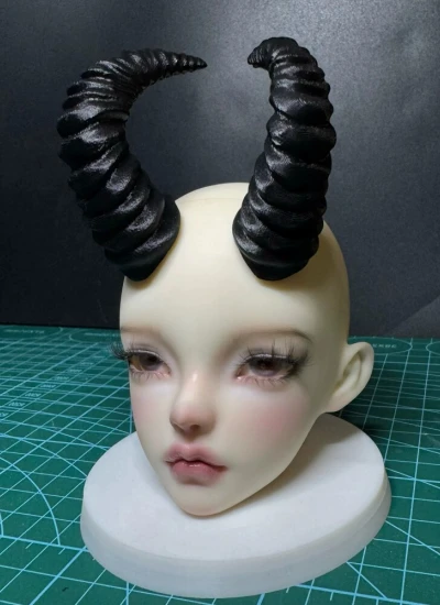 ドール用小角 3Dプリント ブラック  SDサイズ用 球体関節人形 BJDDOLL
