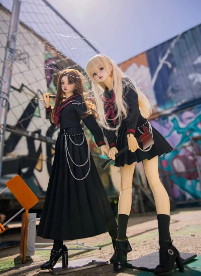 ドール用服 セーラー服 赤三本白三本 ブラック MSD/KUMAKO/SD/SDGR/SD16サイズ人形用 球体関節人形 BJDDOLL 桜の家族