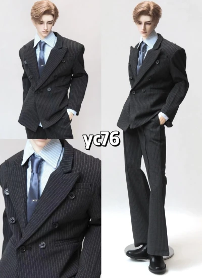 ドール用スーツセット ダークグレー ライトグレー ID75/AM77/Loongoul77サイズ用 球体関節人形用 BJD