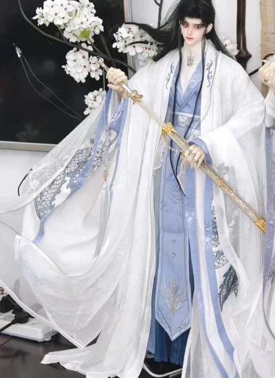 ドール用衣装セット ホワイト ブルー グレー サイズ用 球体関節人形用 BJD【妄天河】