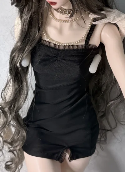ドール用服 ワンピース ブラック コーヒー色 女の子用 MSD/AS60cmサイズ人形用 球体関節人形用 BJD用