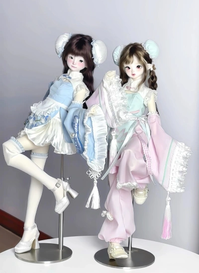 ドール用服 チャイナ服 ピンク ブルー MSDサイズ人形用 女の子用 球体関節人形用 BJD用