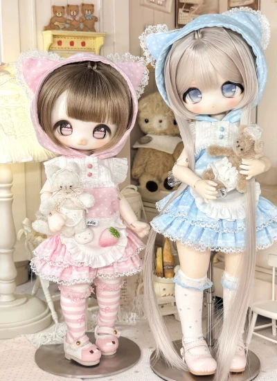 ドール用服 洋服セット ブルー ピンク YOSDサイズ 三挿六 球体関節人形用 BJD用