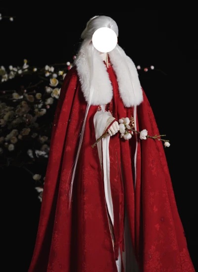 ドール用服 時代服 マント レッド ホワイト 大MSD/マッスルMSD/62/68/70/73/75/77サイズ  男の子用 球体関節人形用 【月露栀音】
