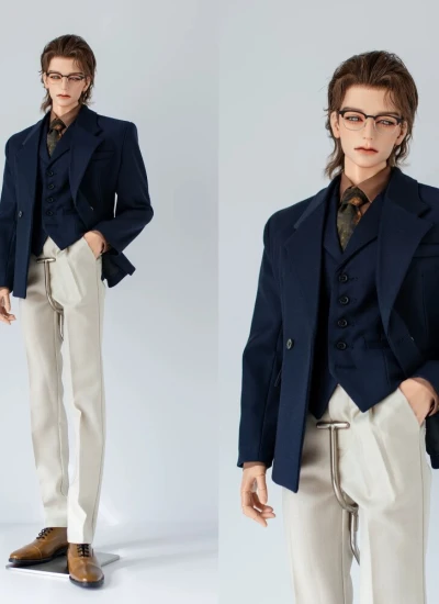 ドール用服 ダークネイビーのスーツ 男の子用 SOOMID75/YC76/YC77/AM77/75cmサイズ 球体関節人形用 BJD用