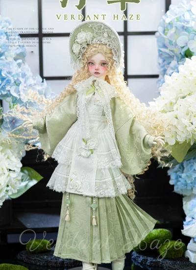 BJDドール用服 【浮翠】洋服セット 衣装セット ピンク パープル グリーン MSDサイズ人形用