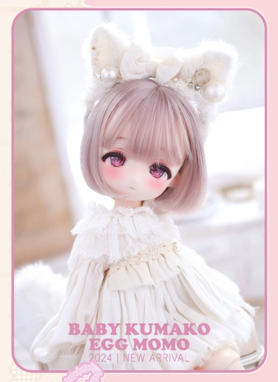 即納 ドール用ヘッド【EGG Momo】ヘッド クリーム肌 メイクあり 1/6サイズ 球体関節人形用 BJD