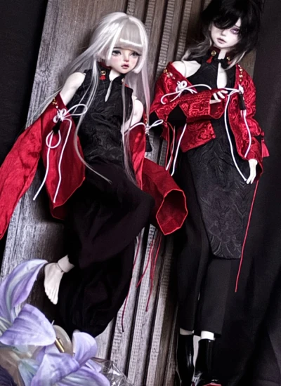 ドール用服 チャイナードレス 【金運招き】中華風 レッド 48cm用 大MSDサイズ用 球体関節人形 BJDDOLL