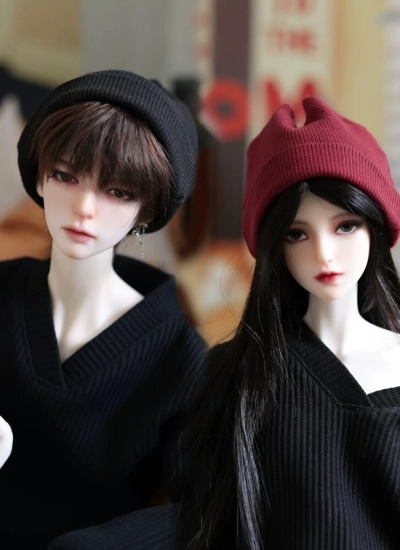 ドール用帽子 ブラック レッド ホワイト YOSD/MSD/SDサイズ用 BJD