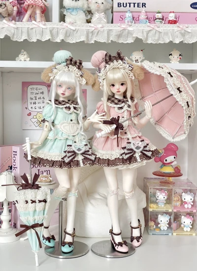 ドール用洋服セット 【莫芙莫芙茶餐厅 】ミント ピンク MSDサイズ人形用 球体関節人形用 Milo Puff Studio