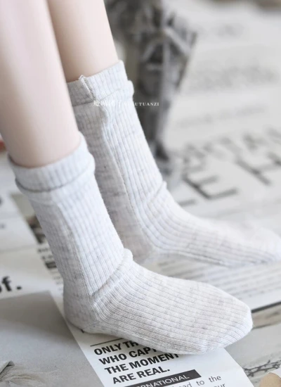 ドール用靴下 ソックス ホワイト グレー MSD/SD/70/75cmサイズ用 BJD
