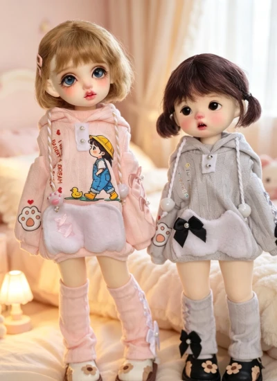 ドール用服 衣装セット グレー ピンク ベージュ MSD/1/5/YOSDサイズ人形用 BJDDOLL