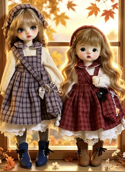 ドール用服 衣装セット パープル ワインレッド MSD/1/5/YOSDサイズ人形用 BJDDOLL