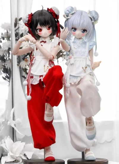 予約販売 ドール用ズボン「小笼包」ホワイト/レッド/ブラック/ブラウン/ピンク/パープル 1/4サイズ MSDサイズ人形通用 球体関節人形 BJDDOLL