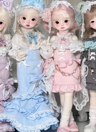 ドール用服 「琉光鸢尾詩」シリーズ  ブルー パープル ピンク グリーン Azone/通常MSD/通常YOSD/三挿六/Kumakoサイズ用 球体関節人形 BJDDOLL