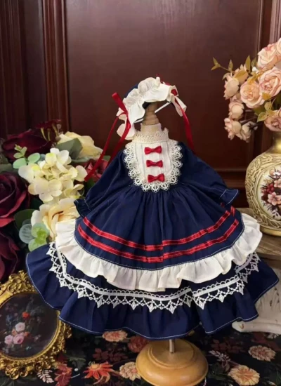ドール用服 洋服 ワンピース 髪飾り付き ブルー 女の子用 15cm/20cm/40cm/Blythe/YOSD/MSD/SDサイズ人形用