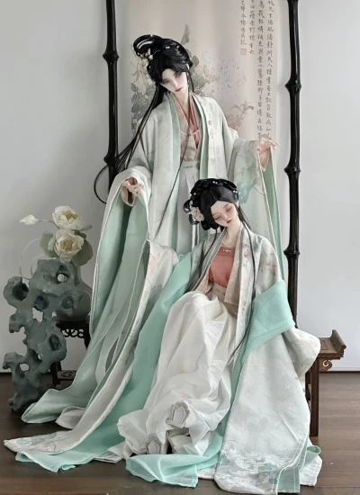 BJDドール用服 古代風【若荷】グリーン 大MSD/マッスルMSD68/73/75/77cmサイズ人形用