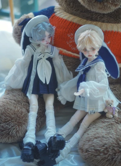 ドール用洋服 【海のソナタ】ホワイト ネイビー ピンク ピンクブルー  MSDサイズ人形用 BJD 【daydream】