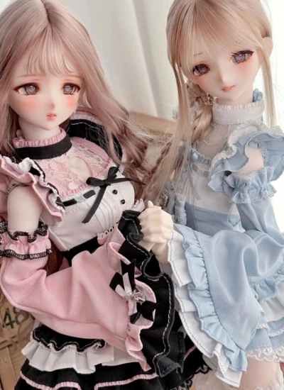 BJDドール用服 親子服 lolitaドレス【珀尔心颂】ピンク ブルー MSDサイズ人形用