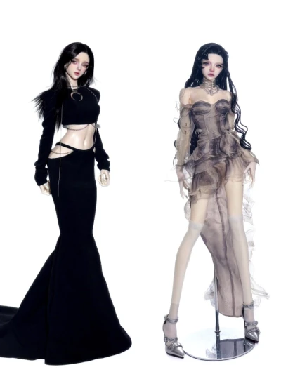 ドール服  ドレス ブラック 68/70/71cmサイズ用 球体関節人形 BJD