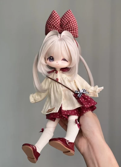 ドール用服 洋服 レッド*ベージュ YOSDサイズ人形用 BJD