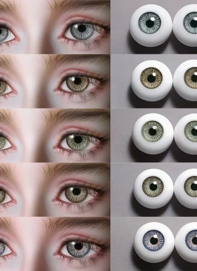 BJDドール用 石膏アイ【Gシリーズ】グリーン ブラウン グレー 8mm/10mm/12mm/14mm/16mm/18mm
