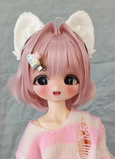 ドール用パーツ 耳パーツ 猫耳 レジン 樹脂 純白肌 1/3 SDサイズ人形用 BJD用 球体関節人形用